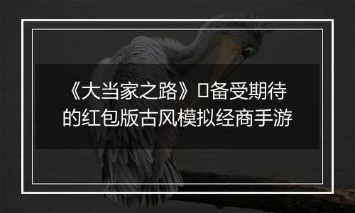 《大当家之路》​备受期待的红包版古风模拟经商手游