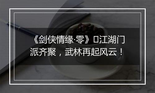 《剑侠情缘·零》​江湖门派齐聚，武林再起风云！