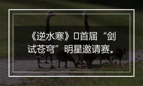 《逆水寒》​首届“剑试苍穹”明星邀请赛。