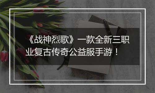 《战神烈歌》一款全新三职业复古传奇公益服手游！