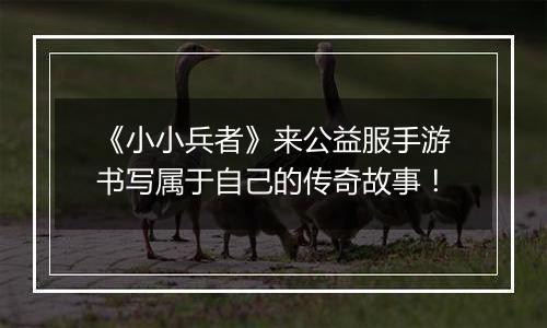 《小小兵者》来公益服手游书写属于自己的传奇故事！