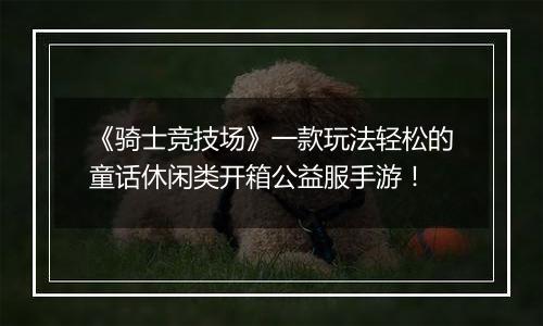 《骑士竞技场》一款玩法轻松的童话休闲类开箱公益服手游！