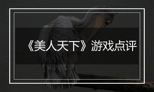 《美人天下》游戏点评