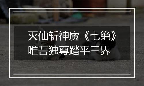 灭仙斩神魔《七绝》唯吾独尊踏平三界