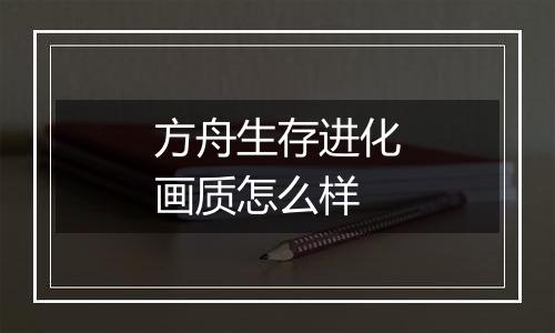 方舟生存进化画质怎么样
