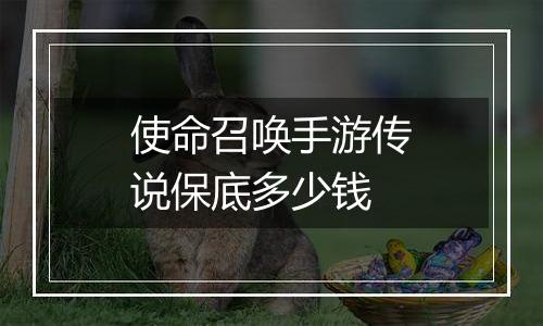 使命召唤手游传说保底多少钱