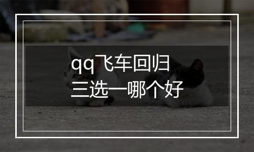 qq飞车回归三选一哪个好