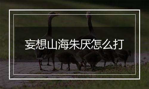 妄想山海朱厌怎么打