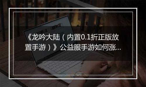 《龙吟大陆（内置0.1折正版放置手游）》公益服手游如何涨战力