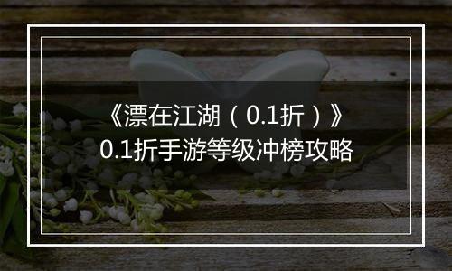 《漂在江湖（0.1折）》0.1折手游等级冲榜攻略