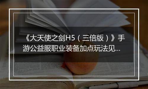 《大天使之剑H5（三倍版）》手游公益服职业装备加点玩法见解