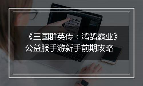 《三国群英传：鸿鹄霸业》公益服手游新手前期攻略
