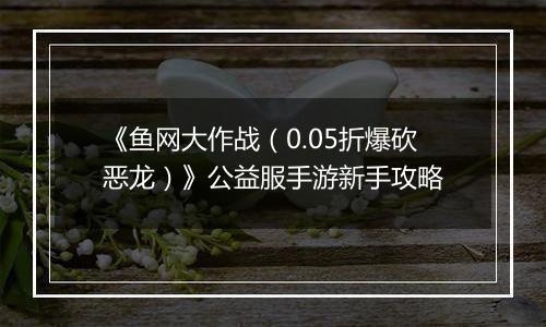 《鱼网大作战（0.05折爆砍恶龙）》公益服手游新手攻略