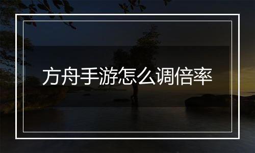 方舟手游怎么调倍率