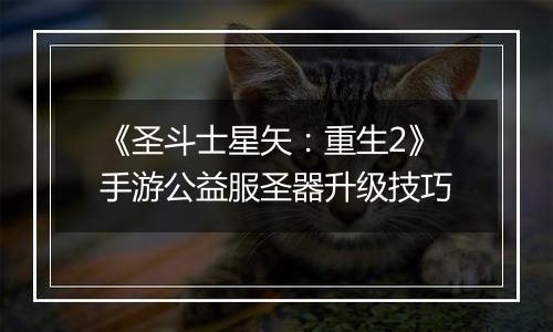 《圣斗士星矢：重生2》手游公益服圣器升级技巧