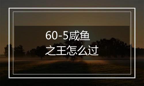 60-5咸鱼之王怎么过