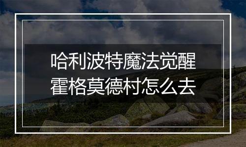 哈利波特魔法觉醒霍格莫德村怎么去