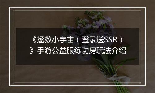 《拯救小宇宙（登录送SSR）》手游公益服练功房玩法介绍