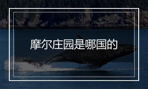 摩尔庄园是哪国的
