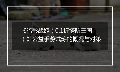 《暗影战姬（0.1折塔防三国）》公益手游试炼的概况与对策