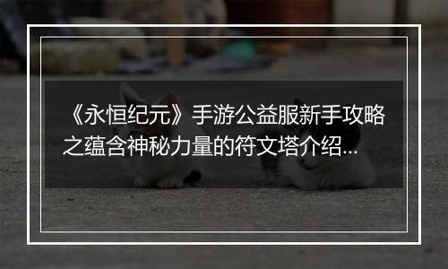 《永恒纪元》手游公益服新手攻略之蕴含神秘力量的符文塔介绍！