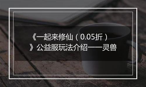 《一起来修仙（0.05折）》公益服玩法介绍一一灵兽