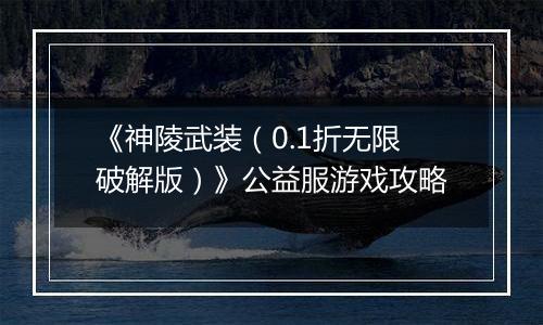《神陵武装（0.1折无限破解版）》公益服游戏攻略