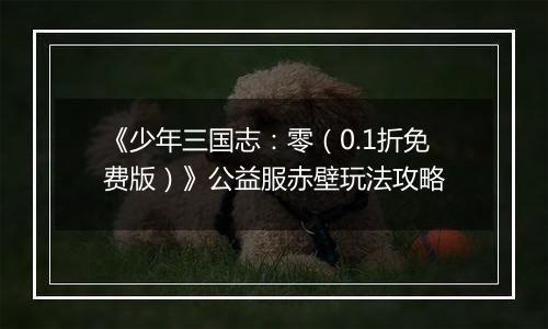 《少年三国志：零（0.1折免费版）》公益服赤壁玩法攻略