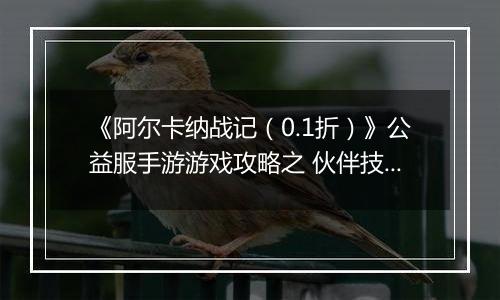 《阿尔卡纳战记（0.1折）》公益服手游游戏攻略之 伙伴技能搭配