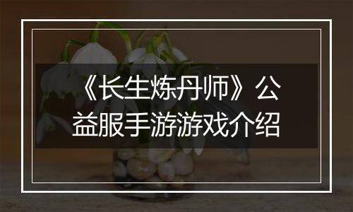 《长生炼丹师》公益服手游游戏介绍