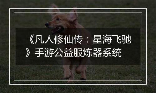 《凡人修仙传：星海飞驰》手游公益服炼器系统