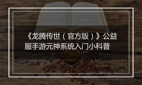 《龙腾传世（官方版）》公益服手游元神系统入门小科普