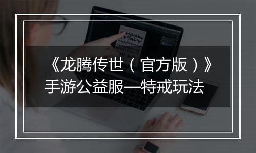 《龙腾传世（官方版）》手游公益服—特戒玩法