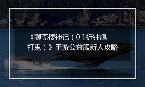 《聊斋搜神记（0.1折钟馗打鬼）》手游公益服新人攻略