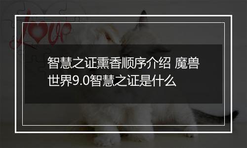 智慧之证熏香顺序介绍 魔兽世界9.0智慧之证是什么