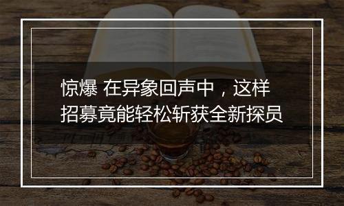 惊爆 在异象回声中，这样招募竟能轻松斩获全新探员