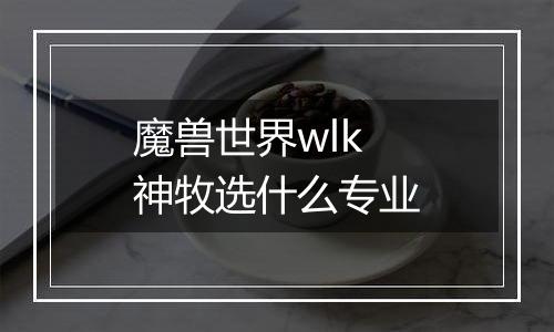 魔兽世界wlk神牧选什么专业