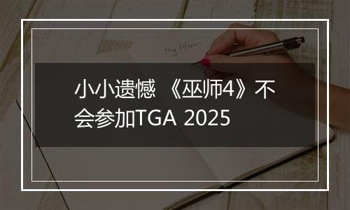 小小遗憾 《巫师4》不会参加TGA 2025