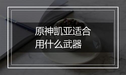 原神凯亚适合用什么武器