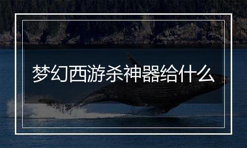 梦幻西游杀神器给什么