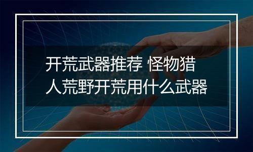 开荒武器推荐 怪物猎人荒野开荒用什么武器