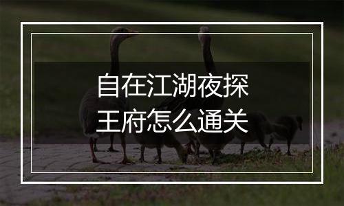 自在江湖夜探王府怎么通关