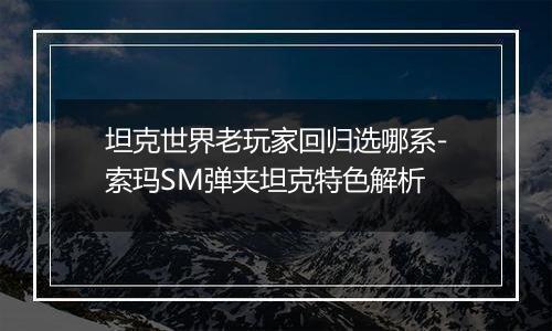 坦克世界老玩家回归选哪系-索玛SM弹夹坦克特色解析