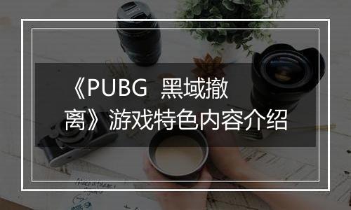 《PUBG  黑域撤离》游戏特色内容介绍