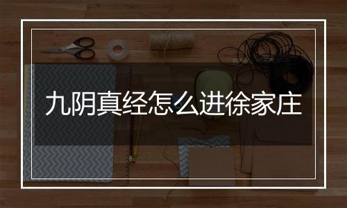 九阴真经怎么进徐家庄