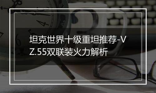 坦克世界十级重坦推荐-VZ.55双联装火力解析