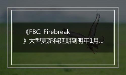 《FBC: Firebreak》大型更新档延期到明年1月发布