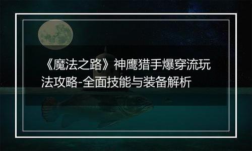 《魔法之路》神鹰猎手爆穿流玩法攻略-全面技能与装备解析