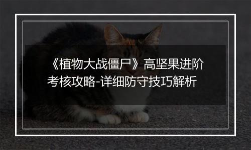 《植物大战僵尸》高坚果进阶考核攻略-详细防守技巧解析