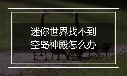 迷你世界找不到空岛神殿怎么办